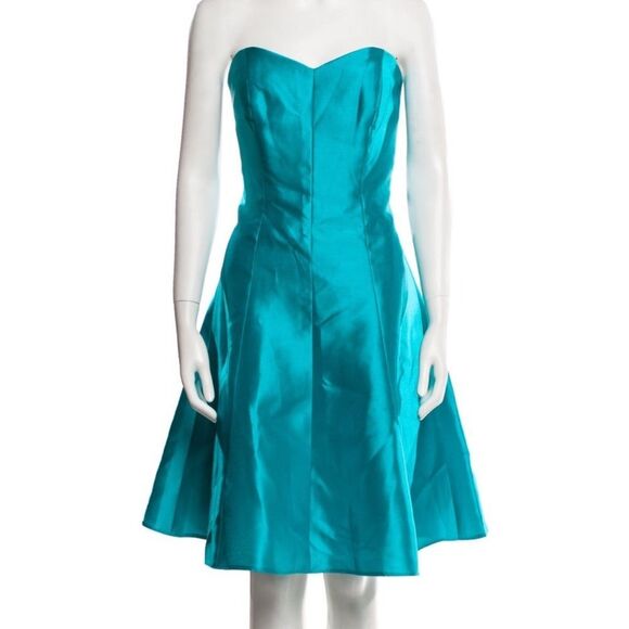 Dresses & Skirts - Albert Sung Elegant Teal A-line Strapless Dress